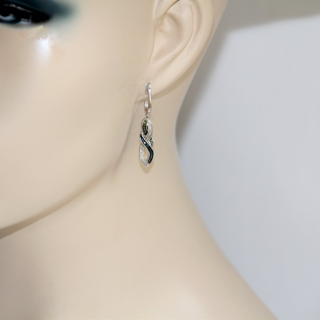 Diamonds Infinity Sterling Silver Earrings